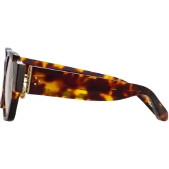 Linda Farrow - Ramon Rectangular Optical Glasses in Tortoiseshell - LFL1270C5OPT - Eyewear - Avvenice
