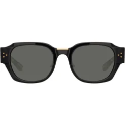 Linda Farrow - Ramon Rectangular Sunglasses in Black - LFL1270C1SUN - Eyewear - Avvenice^ Sunglasses
