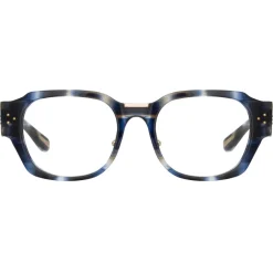 Linda Farrow - Ramon Rectangular Optical Glasses in Blue Tortoiseshell - LFL1270C6OPT - Eyewear - Avvenice^ Sunglasses