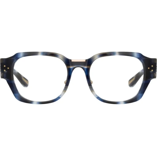 Linda Farrow - Ramon Rectangular Optical Glasses in Blue Tortoiseshell - LFL1270C6OPT - Eyewear - Avvenice^ Sunglasses