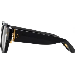 Linda Farrow - Ramon Rectangular Optical Glasses in Black - LFL901C11OPT - Eyewear - Avvenice^ Sunglasses