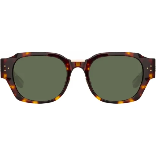 Linda Farrow - Ramon Rectangular Sunglasses in Tortoiseshell - LFL1270C2SUN - Eyewear - Avvenice
