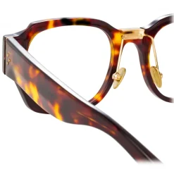 Linda Farrow - Ramon Rectangular Optical Glasses in Tortoiseshell - LFL1270C5OPT - Eyewear - Avvenice