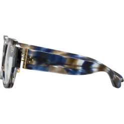 Linda Farrow - Ramon Rectangular Optical Glasses in Blue Tortoiseshell - LFL1270C6OPT - Eyewear - Avvenice^ Sunglasses