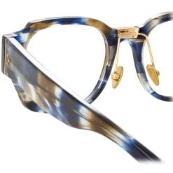 Linda Farrow - Ramon Rectangular Optical Glasses in Blue Tortoiseshell - LFL1270C6OPT - Eyewear - Avvenice^ Sunglasses