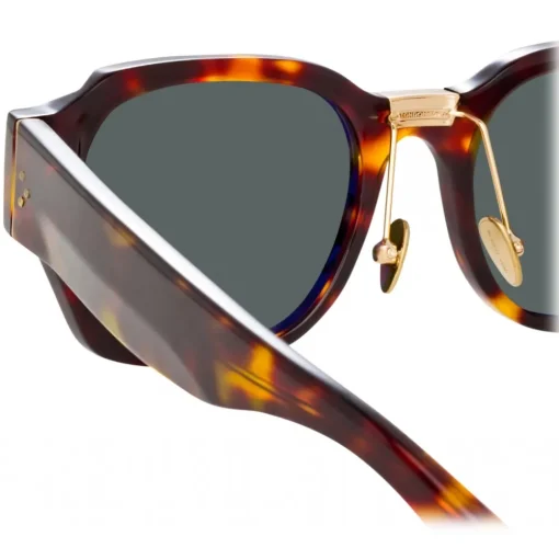 Linda Farrow - Ramon Rectangular Sunglasses in Tortoiseshell - LFL1270C2SUN - Eyewear - Avvenice