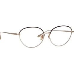 Linda Farrow - Regina Cat Eye Optical Glasses in Light Gold - LFL1408C2OPT - Eyewear - Avvenice^ Sunglasses