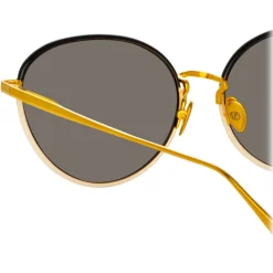 Linda Farrow - Regina Cat Eye Sunglasses in Black - LFL1408C3SUN - Eyewear - Avvenice^ Sunglasses