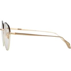 Linda Farrow - Regina Cat Eye Optical Glasses in Light Gold - LFL1408C2OPT - Eyewear - Avvenice^ Sunglasses