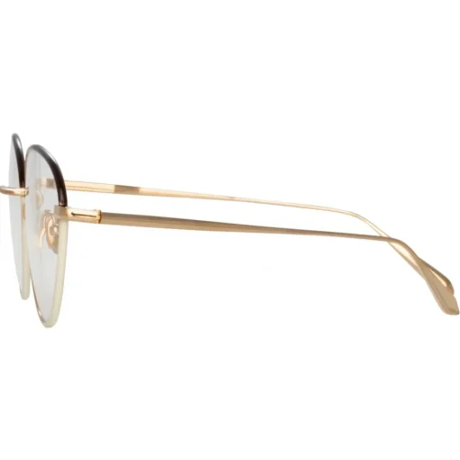 Linda Farrow - Regina Cat Eye Optical Glasses in Light Gold - LFL1408C2OPT - Eyewear - Avvenice^ Sunglasses