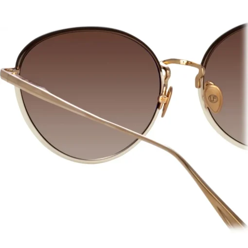 Linda Farrow - Regina Cat Eye Sunglasses in Mocha - LFL1408C4SUN - Eyewear - Avvenice