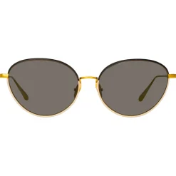 Linda Farrow - Regina Cat Eye Sunglasses in Black - LFL1408C3SUN - Eyewear - Avvenice^ Sunglasses