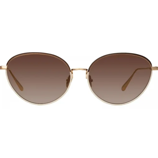 Linda Farrow - Regina Cat Eye Sunglasses in Mocha - LFL1408C4SUN - Eyewear - Avvenice