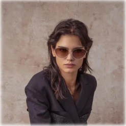 Linda Farrow - Regina Cat Eye Sunglasses in Mocha - LFL1408C4SUN - Eyewear - Avvenice