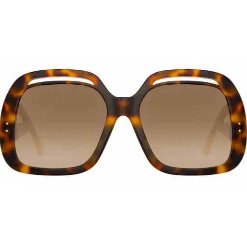 Linda Farrow - Renata Oversized Sunglasses in Tortoiseshell - LFL1126C2SUN - Eyewear - Avvenice^ Sunglasses