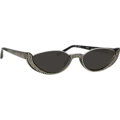 Linda Farrow - Robyn Cat Eye Sunglasses in Black Crystal - LFL1169C8SUN - Eyewear - Avvenice