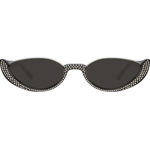 Linda Farrow - Robyn Cat Eye Sunglasses in Black Crystal - LFL1169C8SUN - Eyewear - Avvenice
