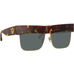 Linda Farrow - Rosalie Oversized Sunglasses in Tortoiseshell - LFL1284C2SUN - Eyewear - Avvenice^ Sunglasses