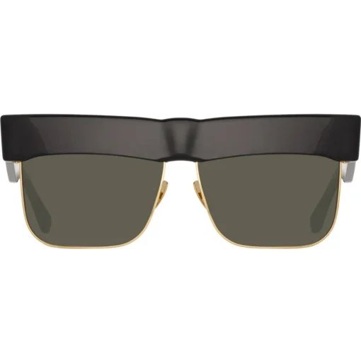 Linda Farrow - Rosalie Oversized Sunglasses in Black - LFL1284C1SUN - Eyewear - Avvenice^ Sunglasses