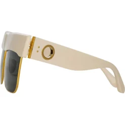 Linda Farrow - Rosalie Oversized Sunglasses in Cream - LFL1284C3SUN - Eyewear - Avvenice