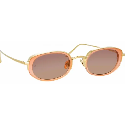 Linda Farrow - Rosie Oval Sunglasses in Nectarine - LFL1142C3SUN - Eyewear - Avvenice^ Sunglasses
