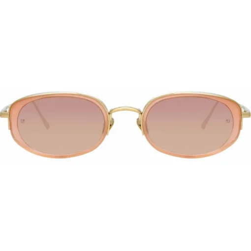 Linda Farrow - Rosie Oval Sunglasses in Nectarine - LFL1142C3SUN - Eyewear - Avvenice^ Sunglasses