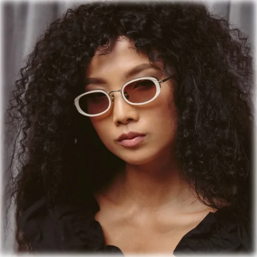 Linda Farrow - Rosie Oval Sunglasses in Nectarine - LFL1142C3SUN - Eyewear - Avvenice^ Sunglasses