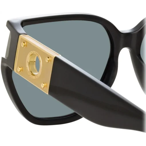 Linda Farrow - Sabine Oversized Sunglasses in Black - LFL1298C1SUN - Eyewear - Avvenice