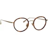 Linda Farrow - Sato Oval Optical Frame in Light Gold - LFL1452C2OPT - Eyewear - Avvenice^ Sunglasses