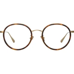 Linda Farrow - Sato Oval Optical Frame in Light Gold - LFL1452C2OPT - Eyewear - Avvenice^ Sunglasses