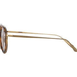 Linda Farrow - Sato Oval Optical Frame in Light Gold - LFL1452C2OPT - Eyewear - Avvenice^ Sunglasses