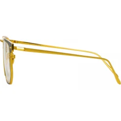 Linda Farrow - Saul D-Frame Optical Glasses in Black Yellow Gold - LFL1113C1OPT - Eyewear - Avvenice^ Sunglasses