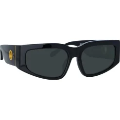 Linda Farrow - Senna Cat Eye Sunglasses in Black (Men’s) - LFL1351C1SUN - Eyewear - Avvenice