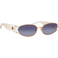 Linda Farrow - Shelby Cat Eye Sunglasses in Cream - LFL1157C3SUN - Eyewear - Avvenice^ Sunglasses