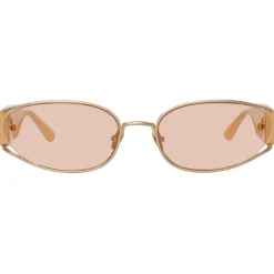 Linda Farrow - Shelby Cat Eye Sunglasses in Peach - LFL1157C5SUN - Eyewear - Avvenice