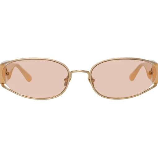 Linda Farrow - Shelby Cat Eye Sunglasses in Peach - LFL1157C5SUN - Eyewear - Avvenice