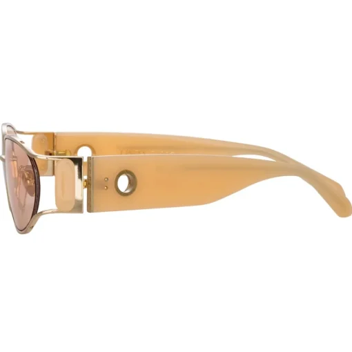 Linda Farrow - Shelby Cat Eye Sunglasses in Peach - LFL1157C5SUN - Eyewear - Avvenice
