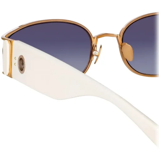 Linda Farrow - Shelby Cat Eye Sunglasses in Cream - LFL1157C3SUN - Eyewear - Avvenice^ Sunglasses