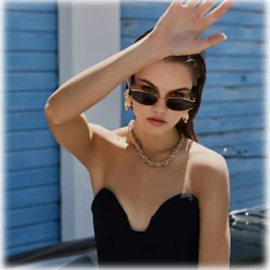 Linda Farrow - Shelby Cat Eye Sunglasses in Black - LFL1157C1SUN - Eyewear - Avvenice