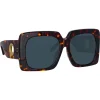Linda Farrow - Sierra Oversized Sunglasses in Tortoiseshell - LFL1346C3SUN - Eyewear - Avvenice