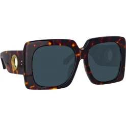 Linda Farrow - Sierra Oversized Sunglasses in Tortoiseshell - LFL1346C3SUN - Eyewear - Avvenice