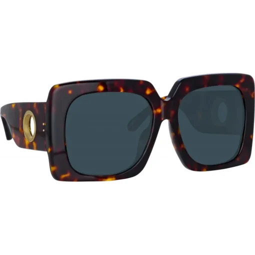 Linda Farrow - Sierra Oversized Sunglasses in Tortoiseshell - LFL1346C3SUN - Eyewear - Avvenice