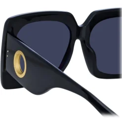 Linda Farrow - Sierra Oversized Sunglasses in Black - LFL1346C1SUN - Eyewear - Avvenice