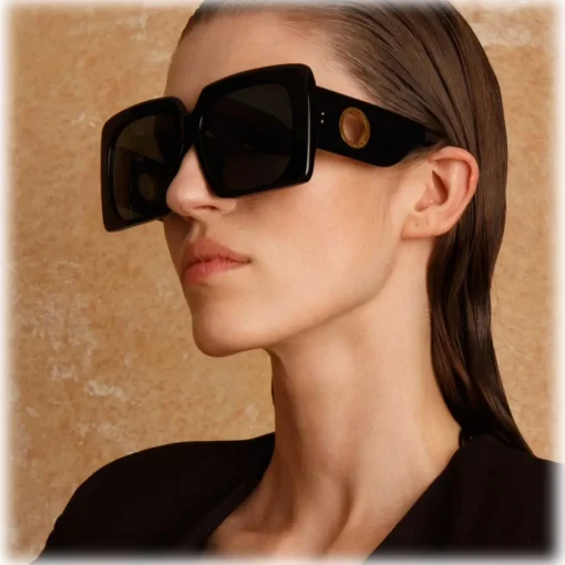 Linda Farrow - Sierra Oversized Sunglasses in Black - LFL1346C1SUN - Eyewear - Avvenice