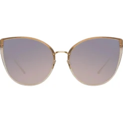 Linda Farrow - Silvie Cat Eye Sunglasses in Ash - LFL1244C3SUN - Eyewear - Avvenice