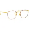 Linda Farrow - Simon Square Optical Glasses in Yellow Gold Tortoiseshell - LFLC479C17OPT - Eyewear - Avvenice