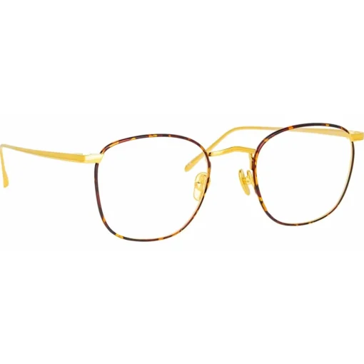Linda Farrow - Simon Square Optical Glasses in Yellow Gold Tortoiseshell - LFLC479C17OPT - Eyewear - Avvenice