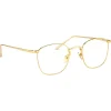Linda Farrow - Simon Square Optical Glasses in Yellow Gold - LFLC479C6OPT - Eyewear - Avvenice