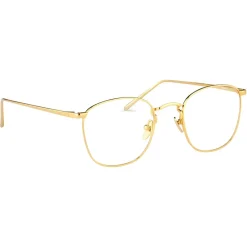 Linda Farrow - Simon Square Optical Glasses in Yellow Gold - LFLC479C6OPT - Eyewear - Avvenice