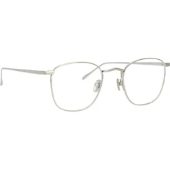 Linda Farrow - SImon Square Optical Glasses in White Gold - LFL479C7OPT - Eyewear - Avvenice^ Sunglasses